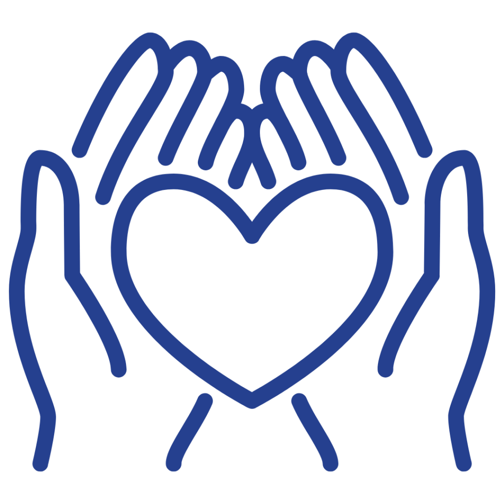 hands holding a heart icon