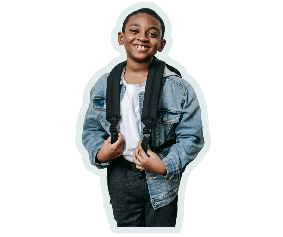 Smiling boy with backpack