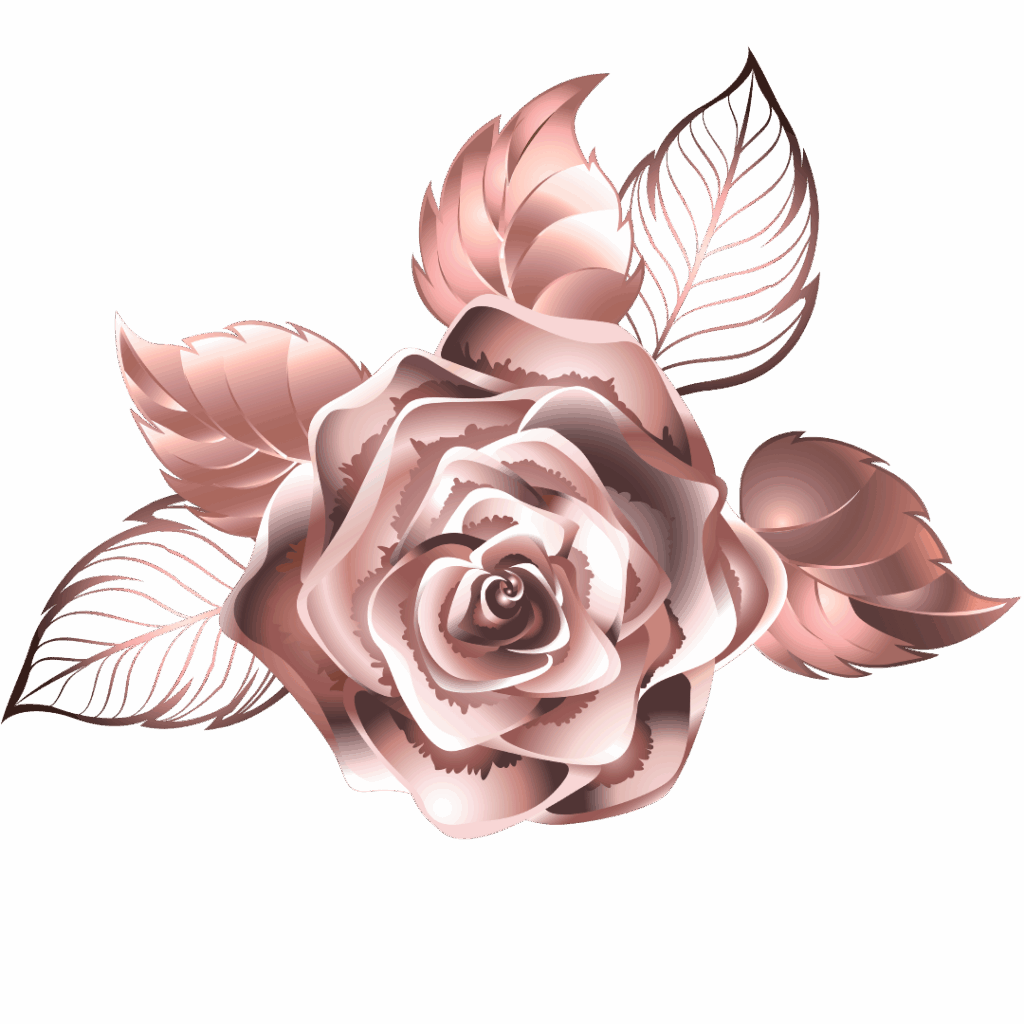 Rose gold rose graphic